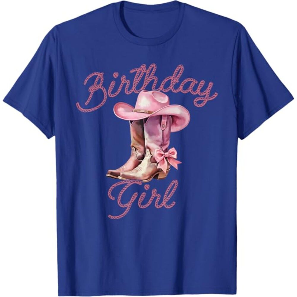BIRTHDAY GIRL Cowgirl Boots T-Shirt (Large)